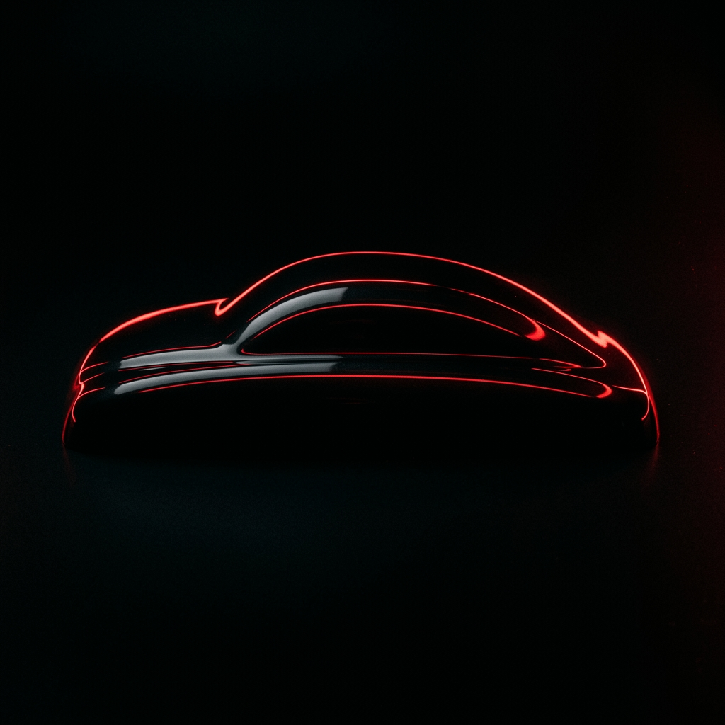 Luxury car detail with red lighting